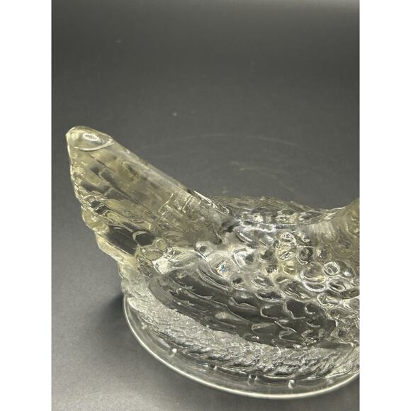 Hen On Nest Hollow Candy Holder Clear Vintage Country Farmhouse - Picture 6 of 10